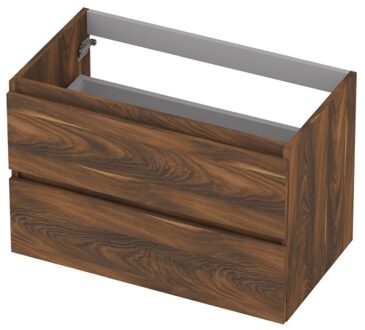 Ink Onderkast INK 2 laden greeploos met houten keerlijst 80 cm x 40 cm x 52 cm Noten 1257017