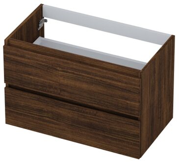 Ink Onderkast INK 2 laden greeploos met houten keerlijst 80 cm x 45 cm x 52 cm Koper eiken 1257130