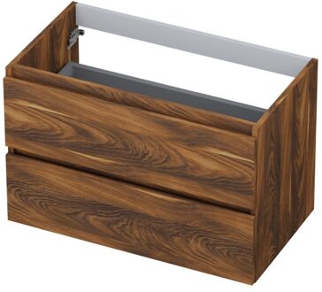 Ink Onderkast INK 2 laden greeploos met houten keerlijst 80 cm x 45 cm x 52 cm Noten 1257127