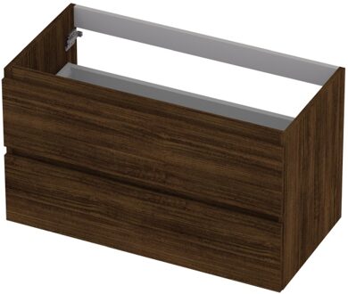 Ink Onderkast INK 2 laden greeploos met houten keerlijst 90 cm x 45 cm x 52 cm Koper eiken 1257140