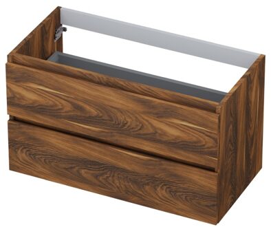 Ink Onderkast INK 2 laden greeploos met houten keerlijst 90 cm x 45 cm x 52 cm Noten 1257137