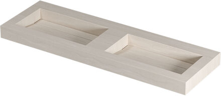 Ink Pitch Wastafel keramische slab bak dubbel met drain en front en side skirts zonder kraangaten 140x45x9 Travertin mat Beige