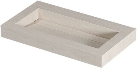 Ink Pitch Wastafel keramische slab bak met drain en front en side skirts zonder kraangat 80x45x9 Travertin mat Beige