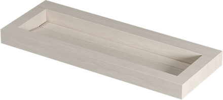 Ink Pitch Wastafel keramische slab centraal met drain en front en side skirts zonder kraangat 120x45x9 Travertin mat Beige