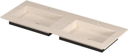 Ink Post Wastafel keramische slab envelop bak dubbel 2 kraangaten 120x45x1 Travertin matt Beige