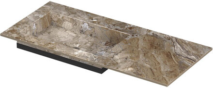 Ink Post Wastafel keramische slab envelop bak links met 1 kraangat 100x45x1 Earth glossy Bruin
