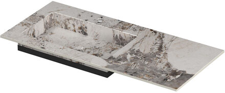 Ink Post Wastafel keramische slab envelop bak links met 1 kraangat 100x45x1 Island glossy Grijs