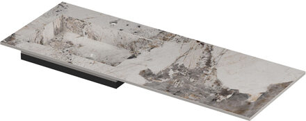 Ink Post Wastafel keramische slab envelop bak links met 1 kraangat 120x45x1 Island glossy Grijs