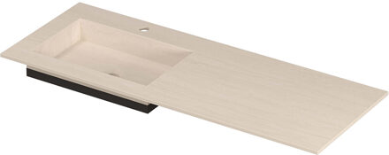 Ink Post Wastafel keramische slab envelop bak links met 1 kraangat 120x45x1 Travertin mat Beige