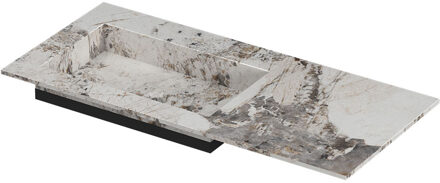 Ink Post Wastafel keramische slab envelop bak links zonder kraangat 100x45x1 Island glossy Grijs