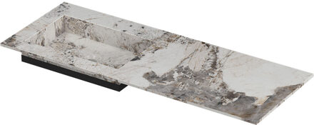 Ink Post Wastafel keramische slab envelop bak links zonder kraangat 120x45x1 Island glossy Grijs
