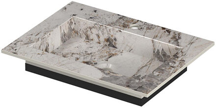 Ink Post Wastafel keramische slab envelop bak met 1 kraangat 60x45x1 Island glossy Grijs