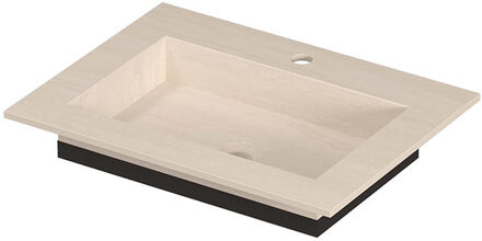 Ink Post Wastafel keramische slab envelop bak met 1 kraangat 60x45x1 Travertin matt Beige