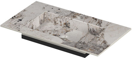 Ink Post Wastafel keramische slab envelop bak met 1 kraangat 80x45x1 Island glossy Grijs