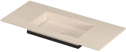 Ink Post Wastafel keramische slab envelop bak midden met 1 kraangat 100x45x1 Travertin matt Beige