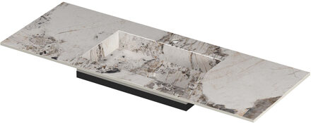 Ink Post Wastafel keramische slab envelop bak midden met 1 kraangat 120x45x1 Island glossy Grijs