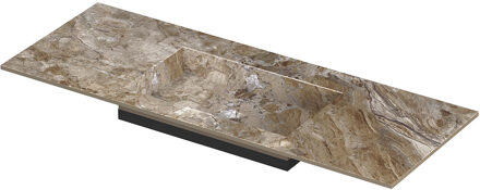 Ink Post Wastafel keramische slab envelop bak midden zonder kraangat 120x45x1 Earth glossy Bruin