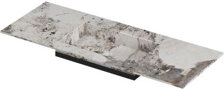 Ink Post Wastafel keramische slab envelop bak midden zonder kraangat 120x45x1 Island glossy Grijs