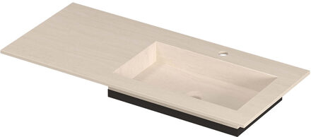Ink Post Wastafel keramische slab envelop bak rechts met 1 kraangat 100x45x1 Travertin matt Beige