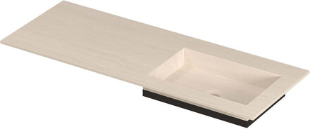 Ink Post Wastafel keramische slab envelop bak rechts zonder kraangat 120x45x1 Travertin mat Beige