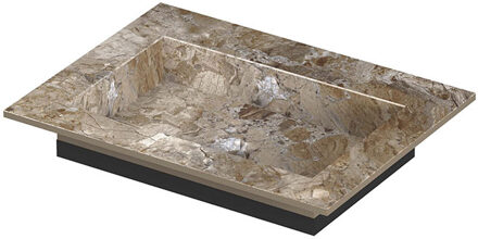 Ink Post Wastafel keramische slab envelop bak zonder kraangat 60x45x1 Earth glossy Bruin
