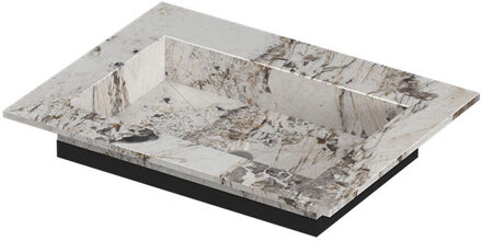 Ink Post Wastafel keramische slab envelop bak zonder kraangat 60x45x1 Island glossy Grijs