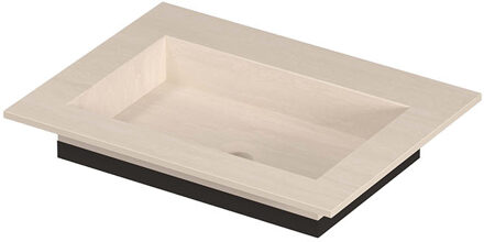 Ink Post Wastafel keramische slab envelop bak zonder kraangat 60x45x1 Travertin matt Beige