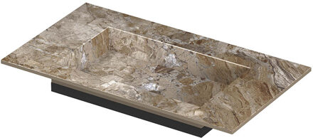Ink Post Wastafel keramische slab envelop bak zonder kraangat 80x45x1 Earth glossy Bruin