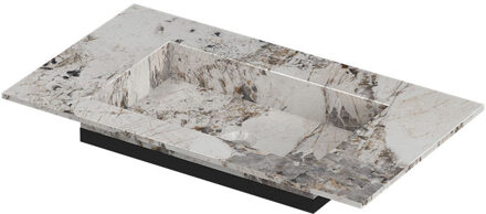 Ink Post Wastafel keramische slab envelop bak zonder kraangat 80x45x1 Island glossy Grijs