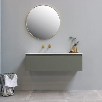 Ink SP15 Spiegel Rond Mat Goud Aluminium Kader 100 x 3,5 cm