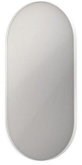 Ink SP19 Spiegel - 50x4x100cm - ovaal - in stalen kader - aluminium wit mat 8408961