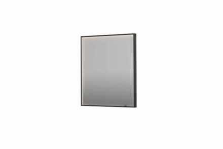 Ink SP19 spiegel - 70x4x80cm rechthoek in stalen kader incl dir LED - verwarming - color changing - dimbaar en schakelaar - geborsteld metal black 8409133 Geborsteld Metal Black (Zwart)