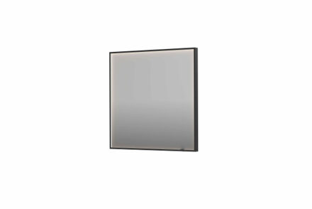 Ink SP19 spiegel - 80x4x80cm rechthoek in stalen kader incl dir LED - verwarming - color changing - dimbaar en schakelaar - geborsteld metal black 8409134 Geborsteld Metal Black (Zwart)