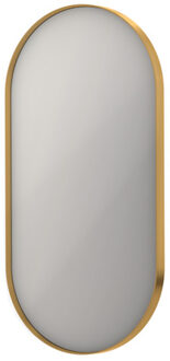 Ink SP20 Spiegel - 40x4x80cm - ovaal - in stalen kader - aluminium Mat goud 8408952 Goud mat
