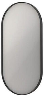 Ink SP20 Spiegel - 40x4x80cm - ovaal - in stalen kader - aluminium zwart mat 8408950