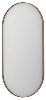 Ink SP20 Spiegel - 50x4x100cm - ovaal - in stalen kader - aluminium koper geborsteld 8408964