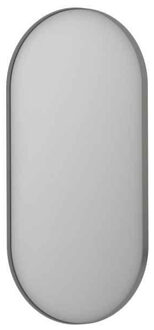 Ink SP20 Spiegel - 50x4x100cm - ovaal - in stalen kader - aluminium rvs geborsteld 8408963