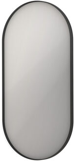Ink SP20 Spiegel - 50x4x100cm - ovaal - in stalen kader - aluminium zwart mat 8408960