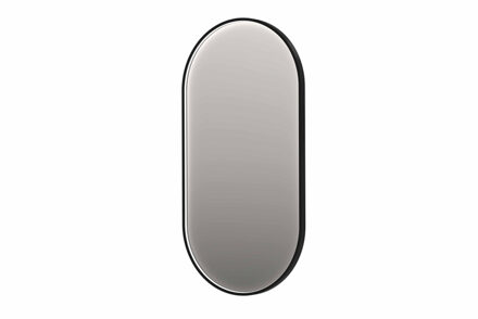 Ink SP21 spiegel - 120x4x60cm ovaal in stalen kader incl indir LED - verwarming - color changing - dimbaar en schakelaar - geborsteld metal black 8409475 Geborsteld Metal Black (Zwart)