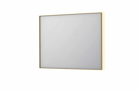 Ink SP32 spiegel - 100x4x80cm rechthoek in stalen kader incl indir LED - verwarming - color changing - dimbaar en schakelaar - geborsteld mat goud 8410062