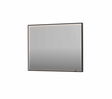 Ink Spiegel INK SP19 100x4x80 cm incl. direct LED-Verlichting Rondom en Spiegelverwarming Geborsteld Metal Black Gunmetal