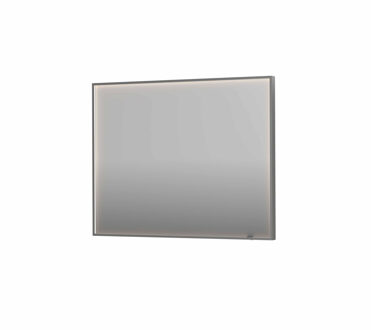 Ink Spiegel INK SP19 100x4x80 cm incl. direct LED-Verlichting Rondom en Spiegelverwarming Geborsteld RVS