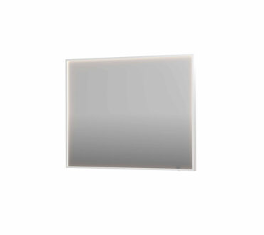 Ink Spiegel INK SP19 100x4x80 cm incl. direct LED-Verlichting Rondom en Spiegelverwarming Mat Wit