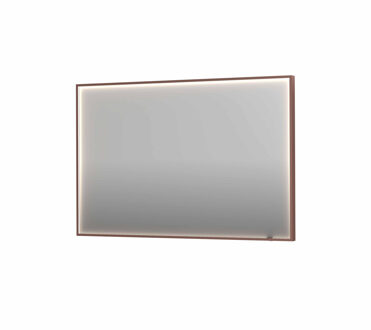 Ink Spiegel INK SP19 120x4x80 cm incl. direct LED-Verlichting Rondom en Spiegelverwarming Geborsteld Koper