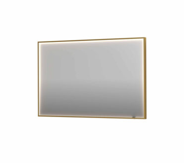 Ink Spiegel INK SP19 120x4x80 cm incl. direct LED-Verlichting Rondom en Spiegelverwarming Geborsteld Mat Goud