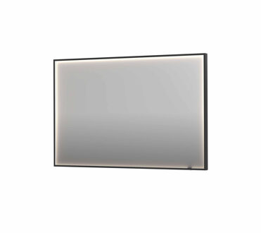 Ink Spiegel INK SP19 120x4x80 cm incl. direct LED-Verlichting Rondom en Spiegelverwarming Geborsteld Metal Black Gunmetal