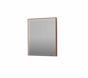 Ink Spiegel INK SP19 70x4x80 cm incl. direct LED-Verlichting Rondom en Spiegelverwarming Geborsteld Koper