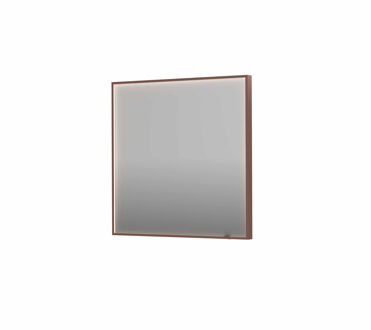 Ink Spiegel INK SP19 80x4x80 cm incl. direct LED-Verlichting Rondom en Spiegelverwarming Geborsteld Koper