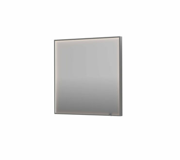 Ink Spiegel INK SP19 80x4x80 cm incl. direct LED-Verlichting Rondom en Spiegelverwarming Geborsteld RVS