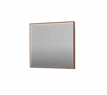 Ink Spiegel INK SP19 90x4x80 cm incl. direct LED-Verlichting Rondom en Spiegelverwarming Geborsteld Koper